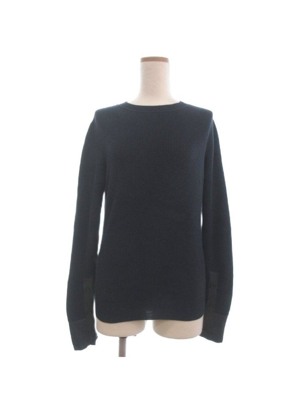 Hermes Knit Sweater Long Sleeve Rib Navy